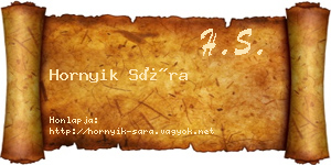 Hornyik Sára névjegykártya